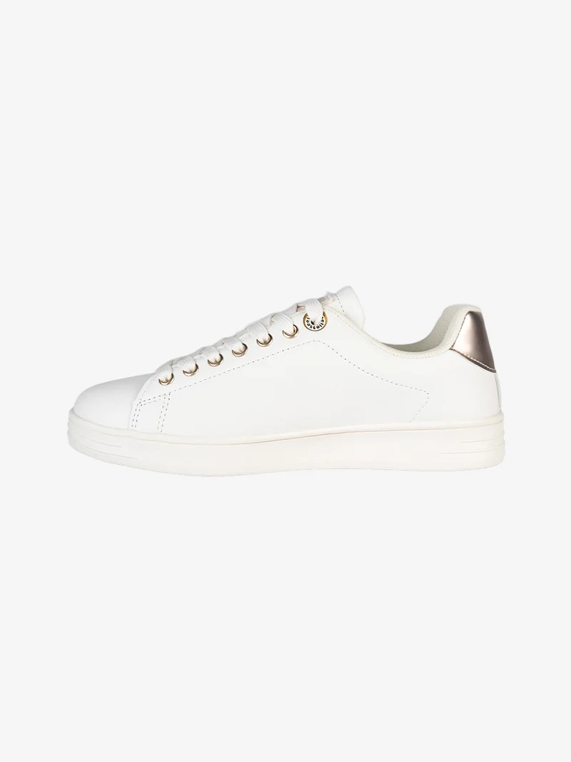 Sneakers basse da donna stringate - panna