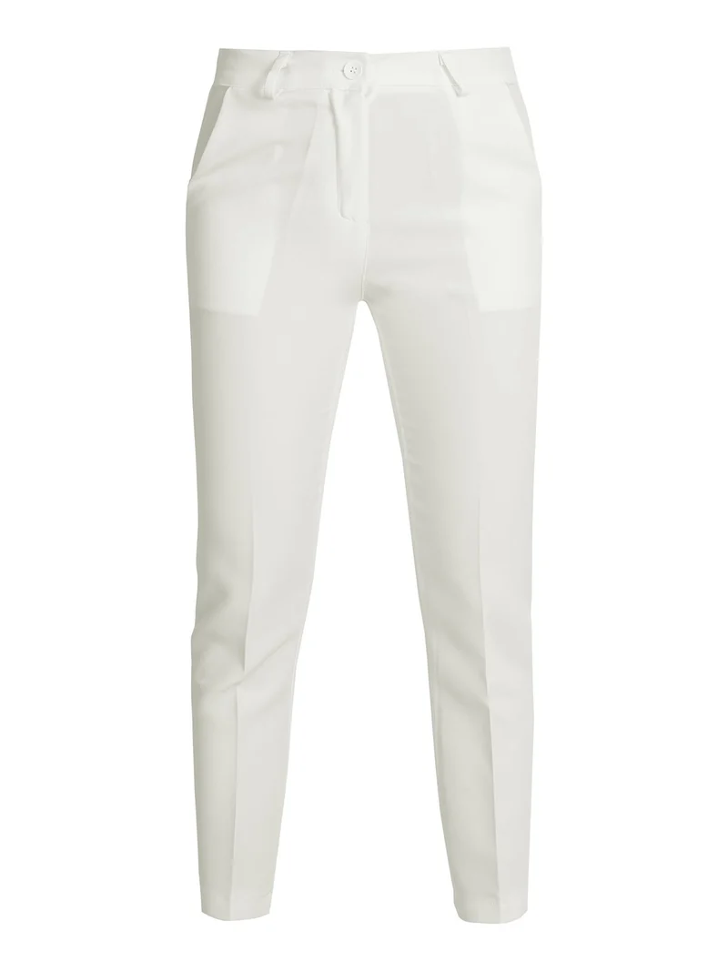 Pantaloni classici da donna a sigaretta - bianco