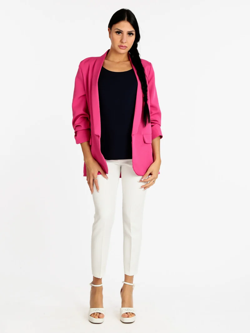 Pantaloni classici da donna a sigaretta - bianco