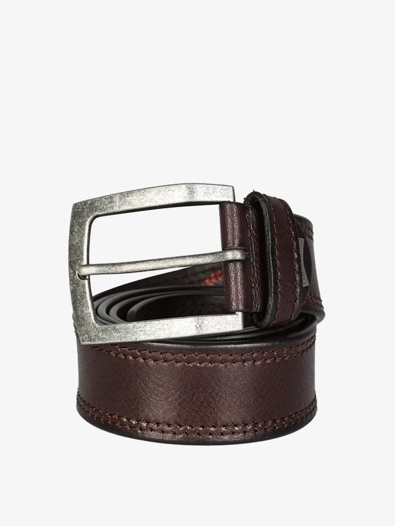 Cintura in pelle da uomo - marrone