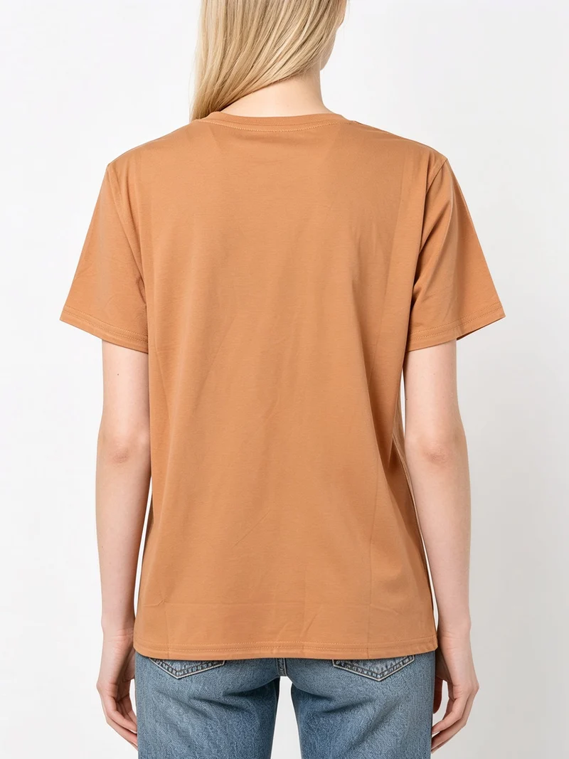 T-shirt donna oversize in cotone - cammello