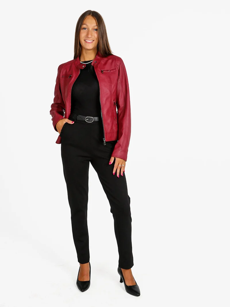 Pantaloni donna casual a vita alta - nero