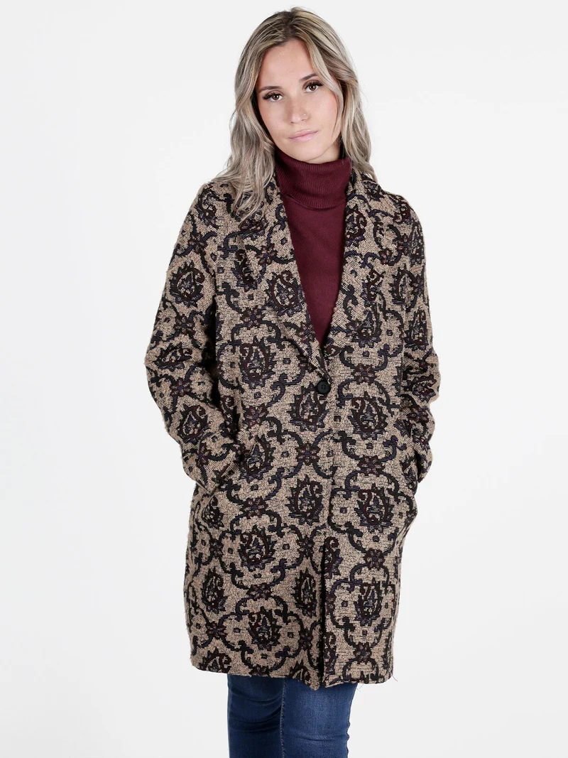 Cappotto da donna con stampe - marrone