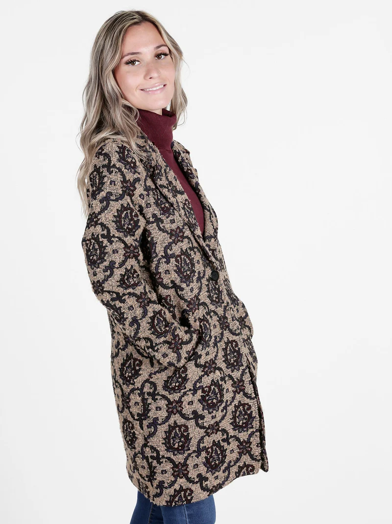 Cappotto da donna con stampe - marrone