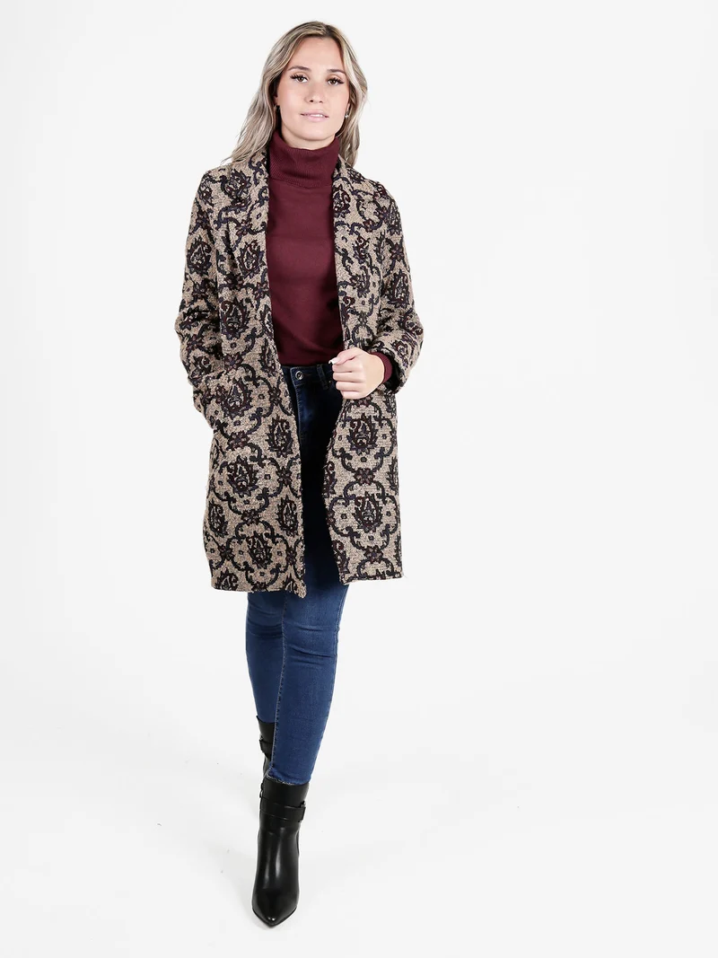 Cappotto da donna con stampe - marrone