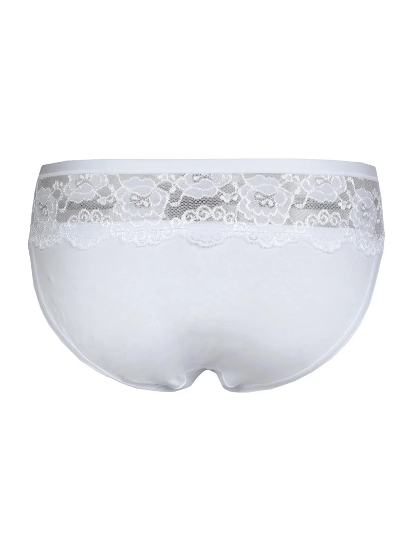 Slip in cotone con pizzo - bianco