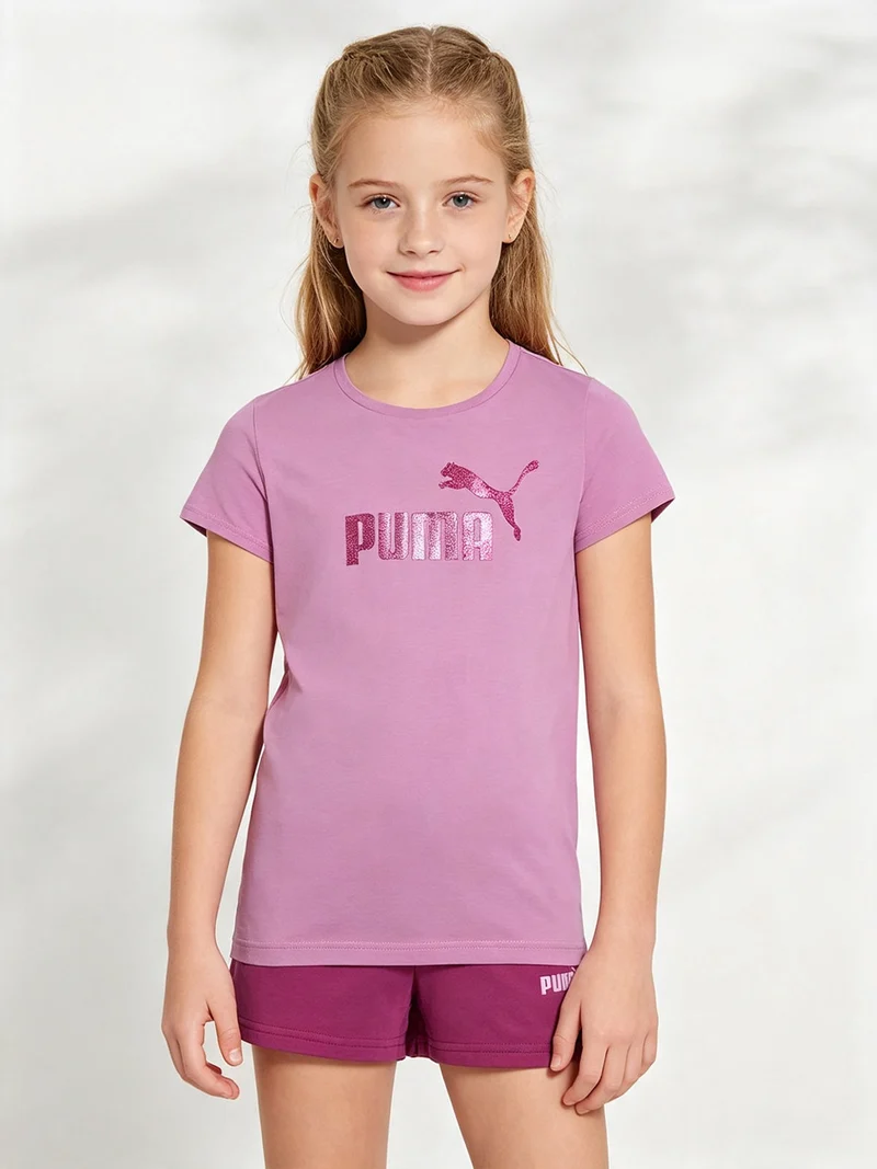 Completo sportivo corto da bambina in cotone - rosa