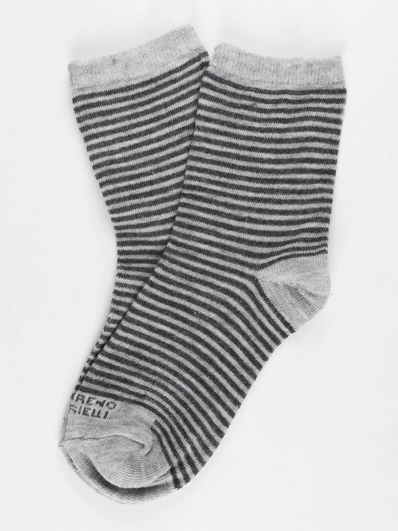 Calze corte rigate - grigio
