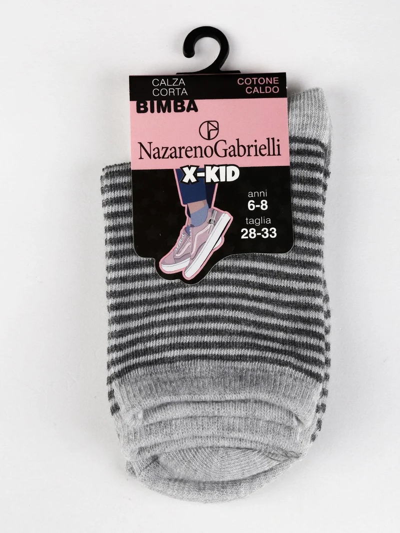 Calze corte rigate - grigio