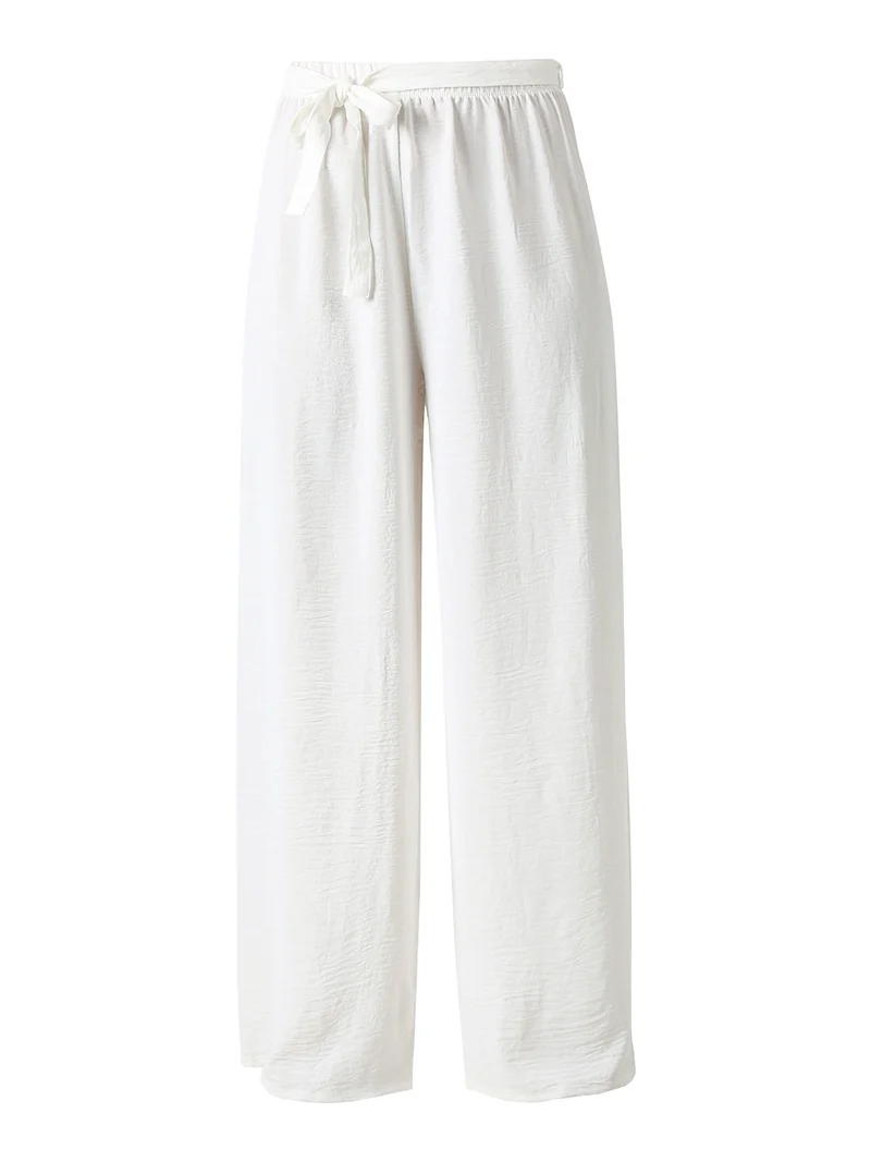 Pantaloni donna a palazzo in crèpe - bianco
