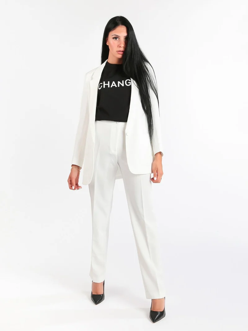Blazer donna con bottone - bianco