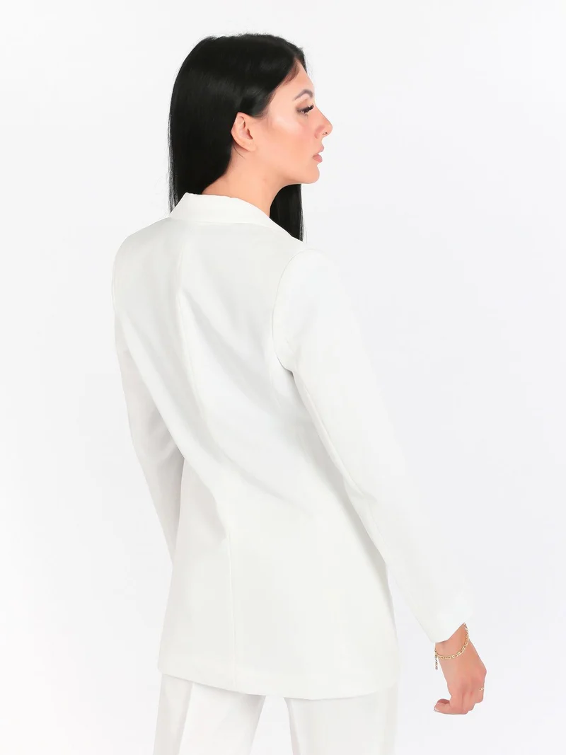 Blazer donna con bottone - bianco
