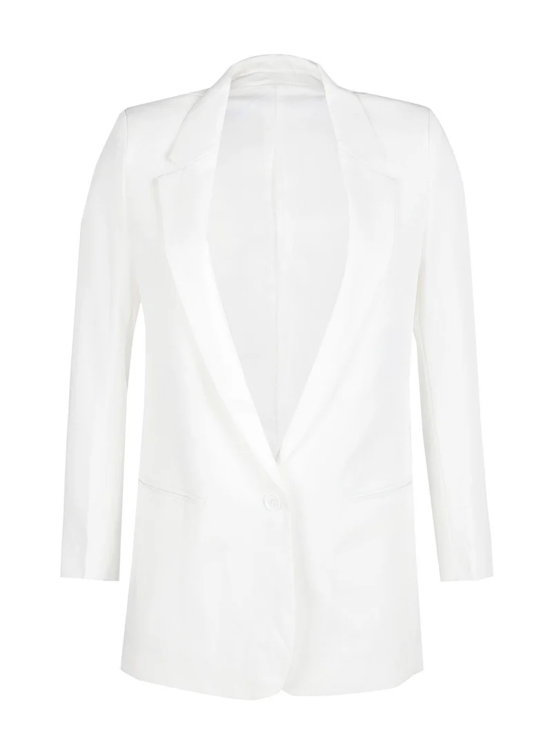 Blazer donna con bottone - bianco