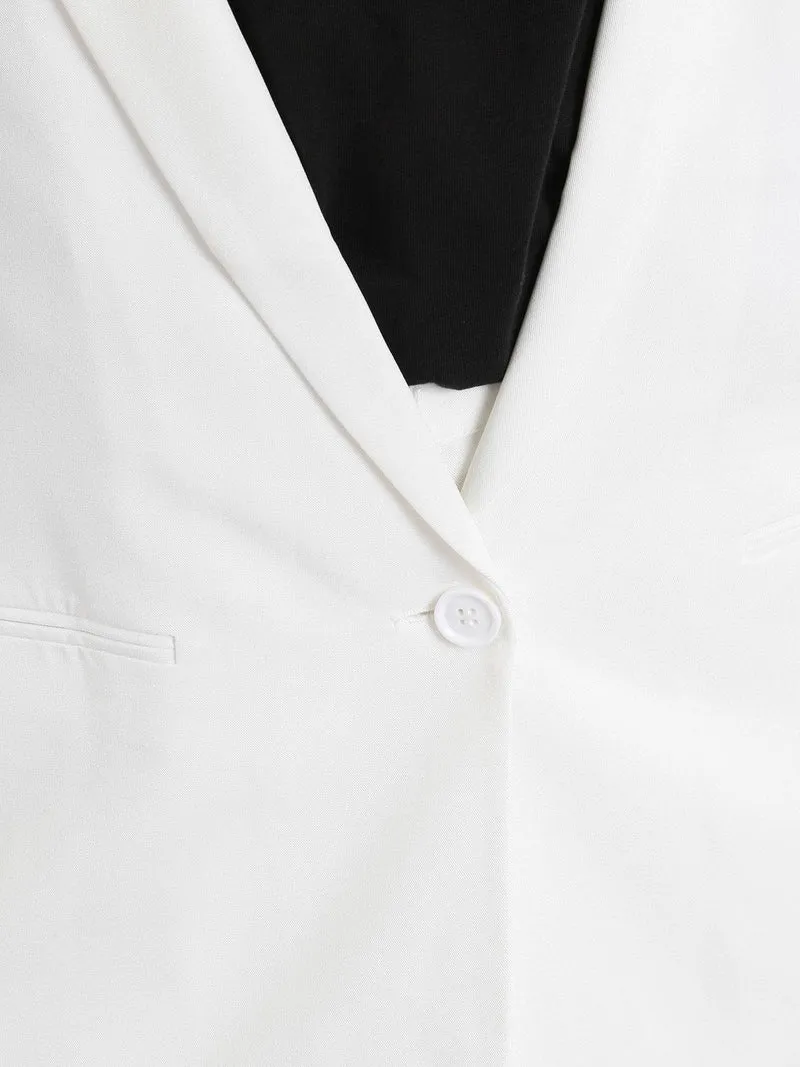 Blazer donna con bottone - bianco