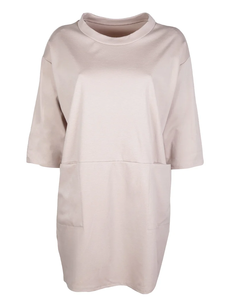 Vestito in maglia modello oversize - beige