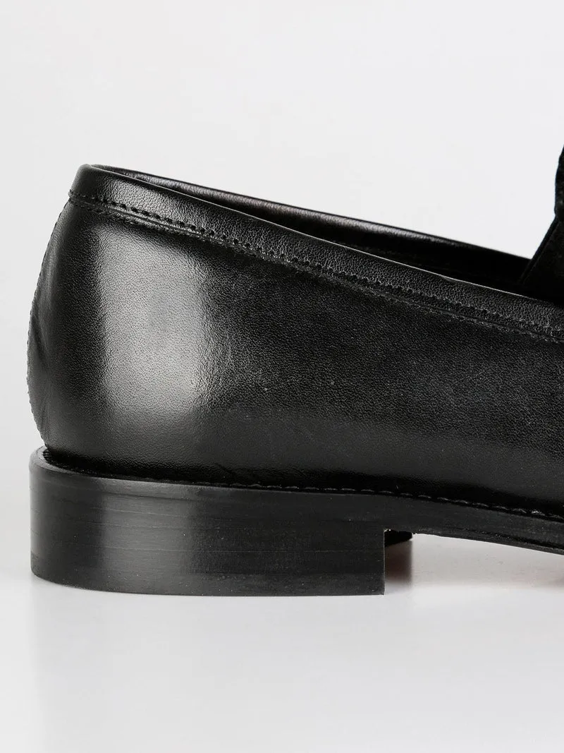 Mocassini in pelle nera