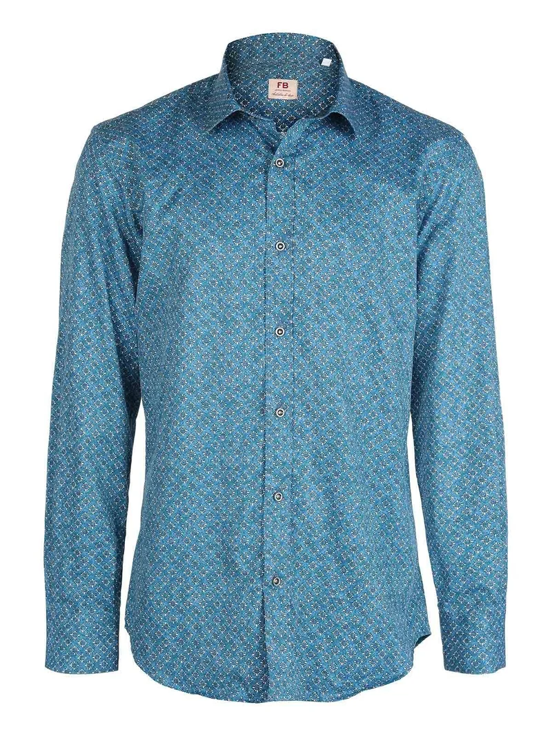 Camicia da uomo con fiorellini - blu