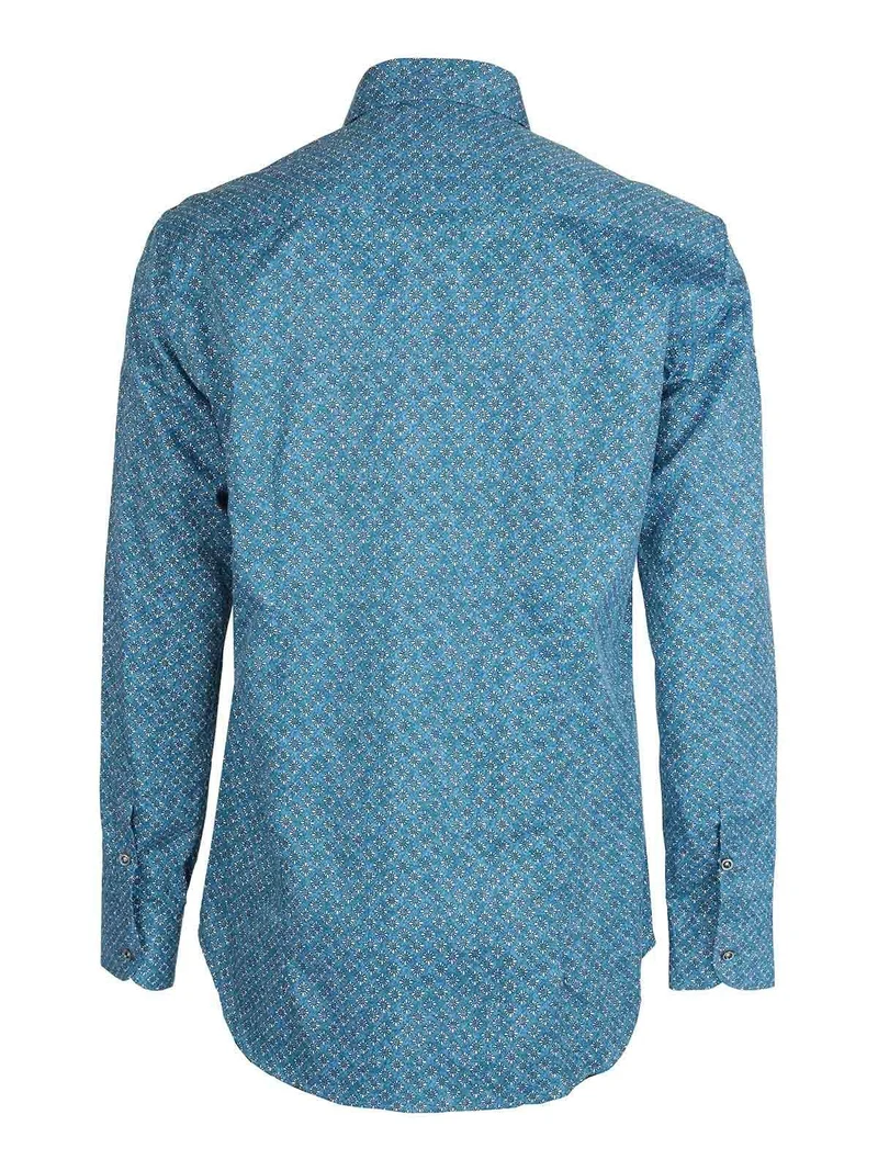 Camicia da uomo con fiorellini - blu