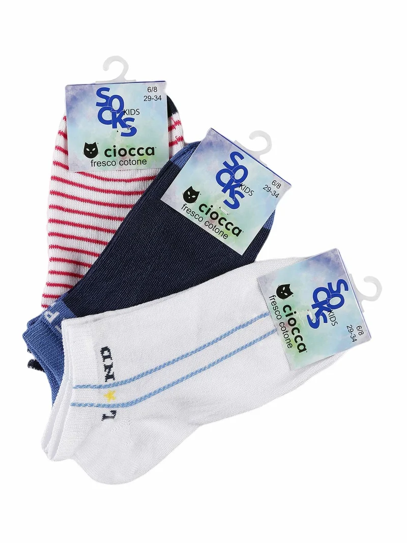 Calze corte da bambino Confezione da 3 paia - blu scuro