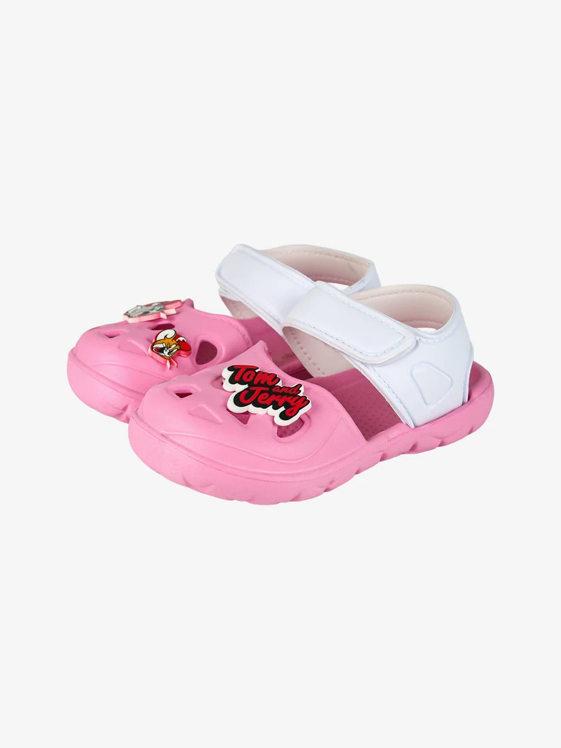 Sandali da bambina in gomma con cinturino a strappo - rosa