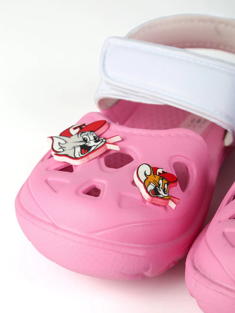 Sandali da bambina in gomma con cinturino a strappo - rosa