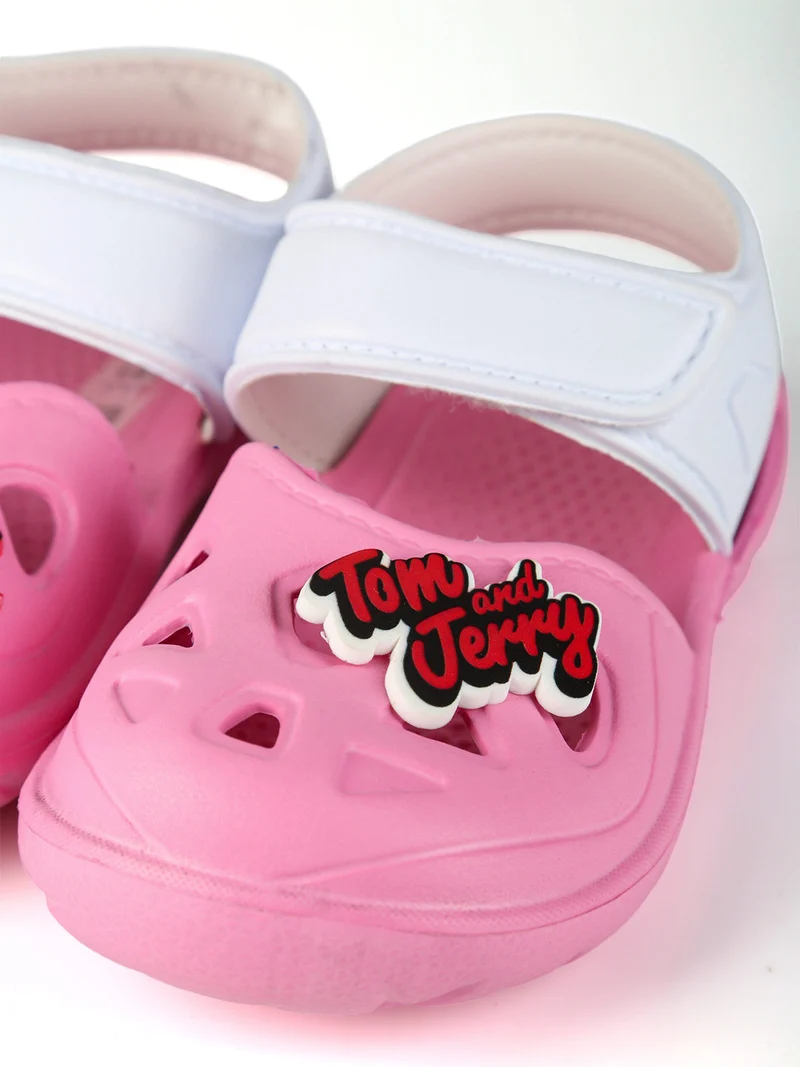 Sandali da bambina in gomma con cinturino a strappo - rosa