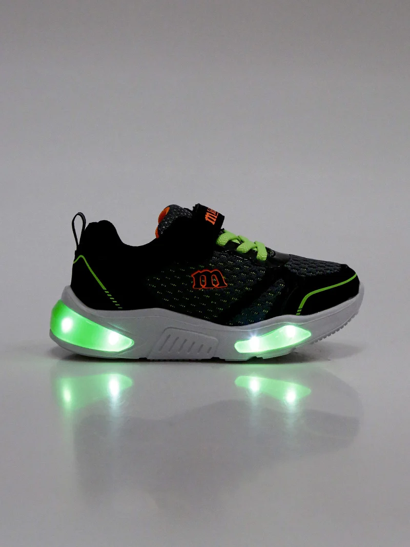 Sneakers sportive da bambino con luci - nero