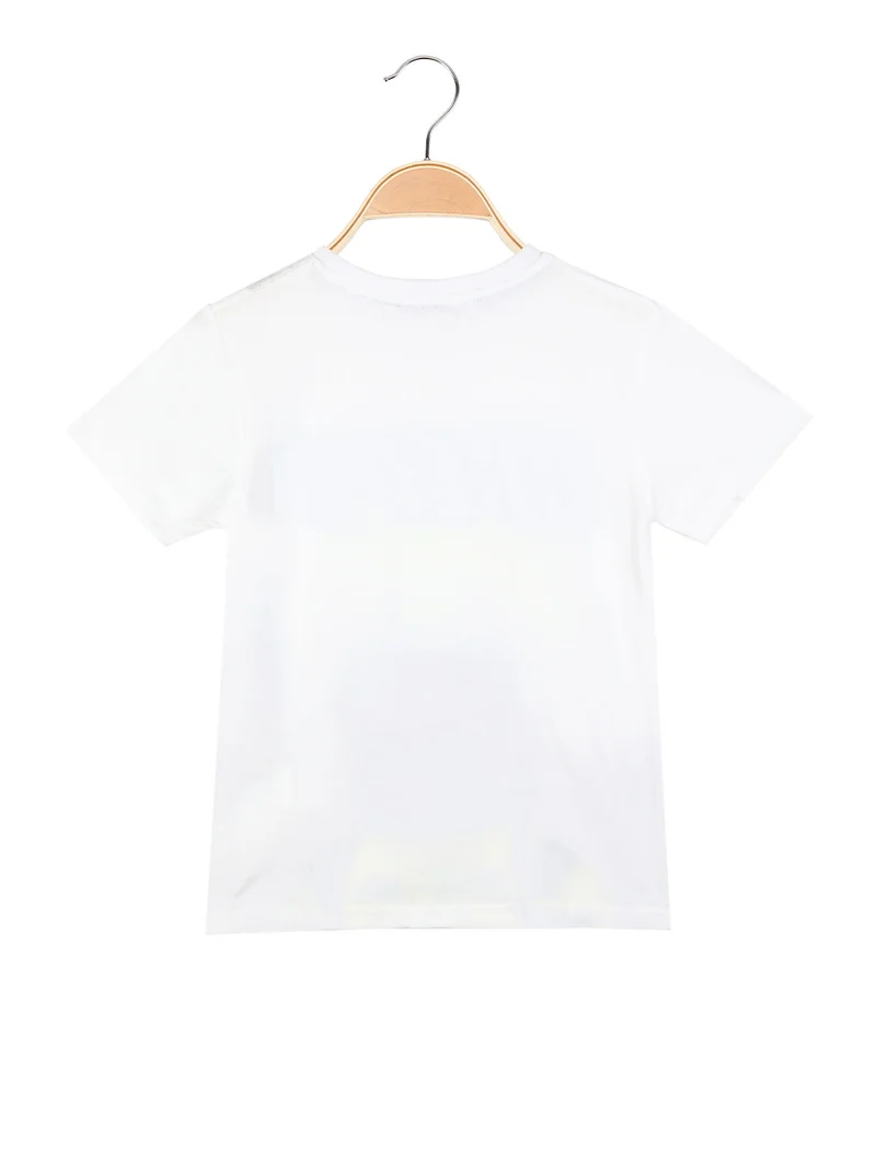 T-shirt manica corta da bambino con disegni - bianco