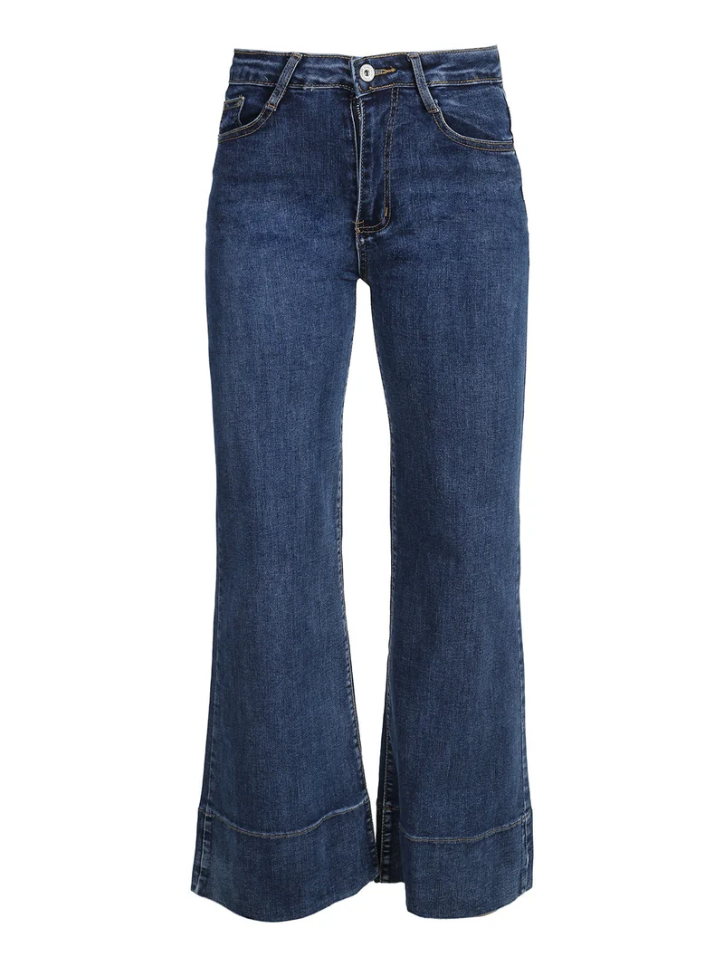 Jeans donna cropped con finale ampio - jeans
