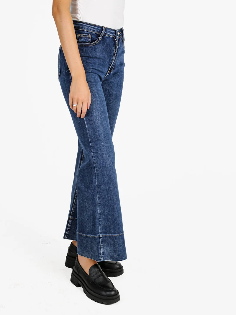 Jeans donna cropped con finale ampio - jeans