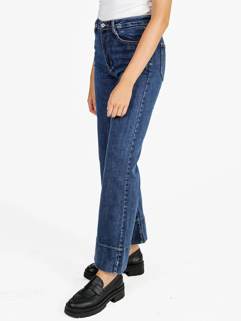 Jeans donna cropped con finale ampio - jeans