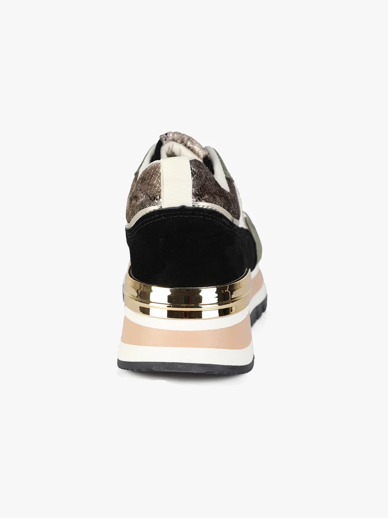 Sneakers donna multicolore con strass - verde