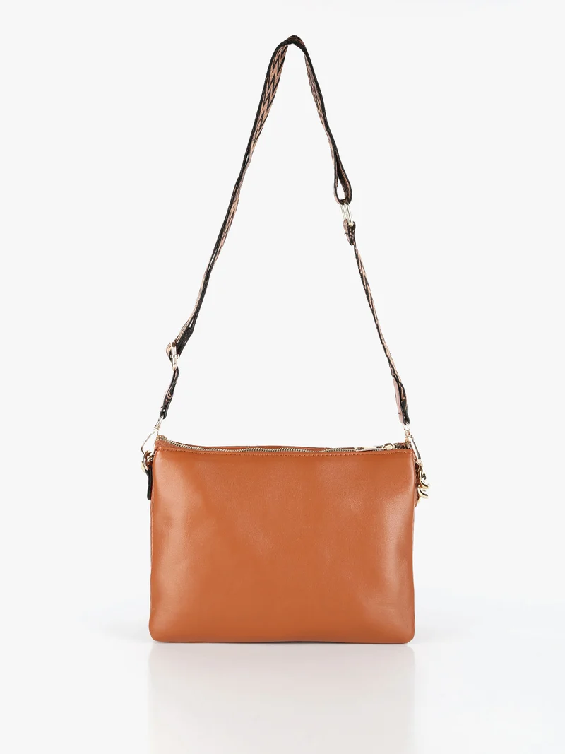 Borsetta donna a pochette con tracolla - marrone