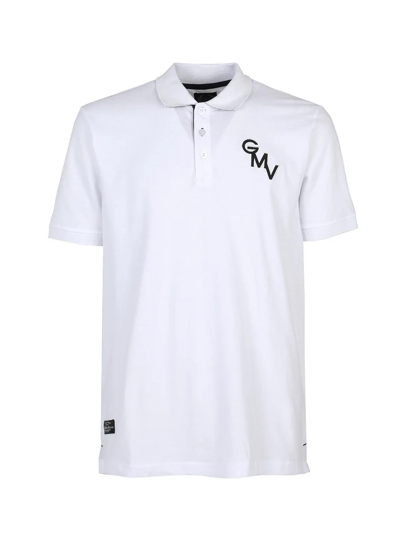 Polo da uomo in cotone a maniche corte - bianco