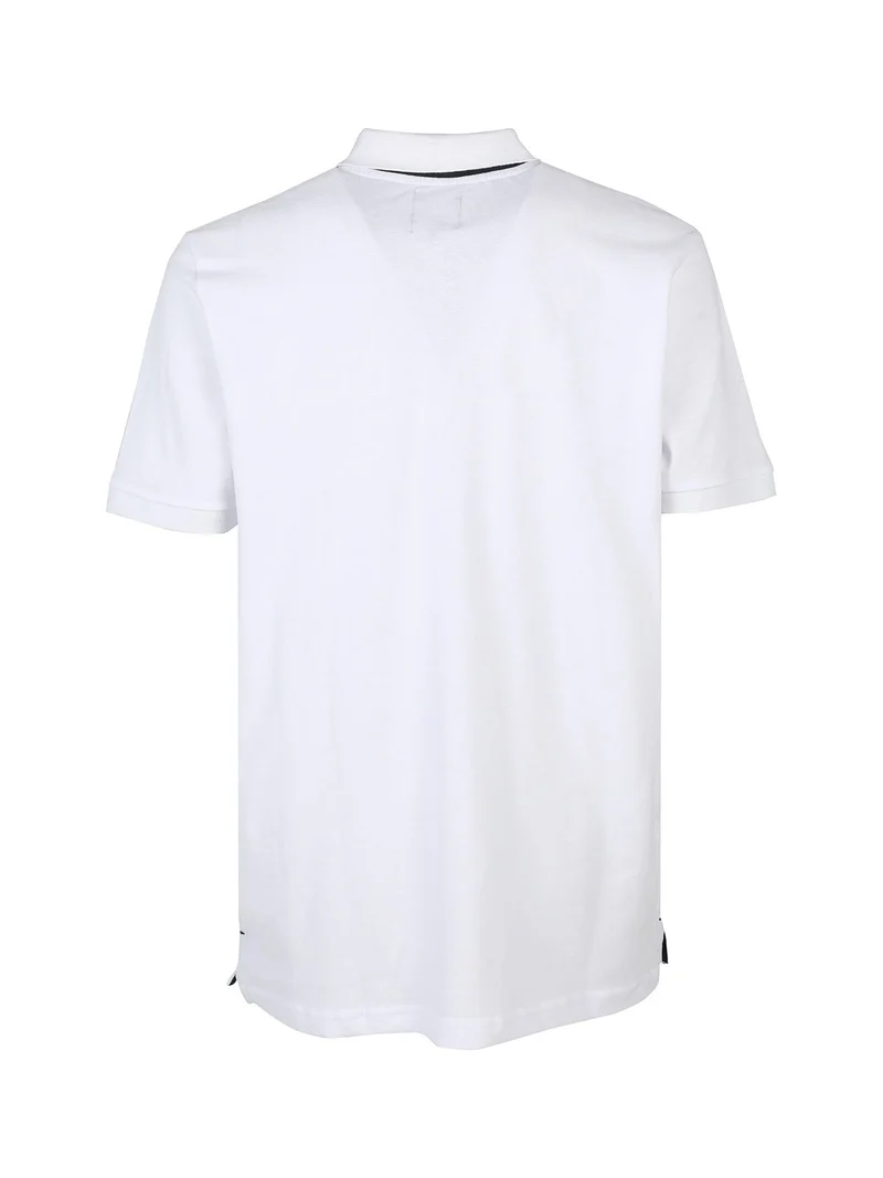 Polo da uomo in cotone a maniche corte - bianco