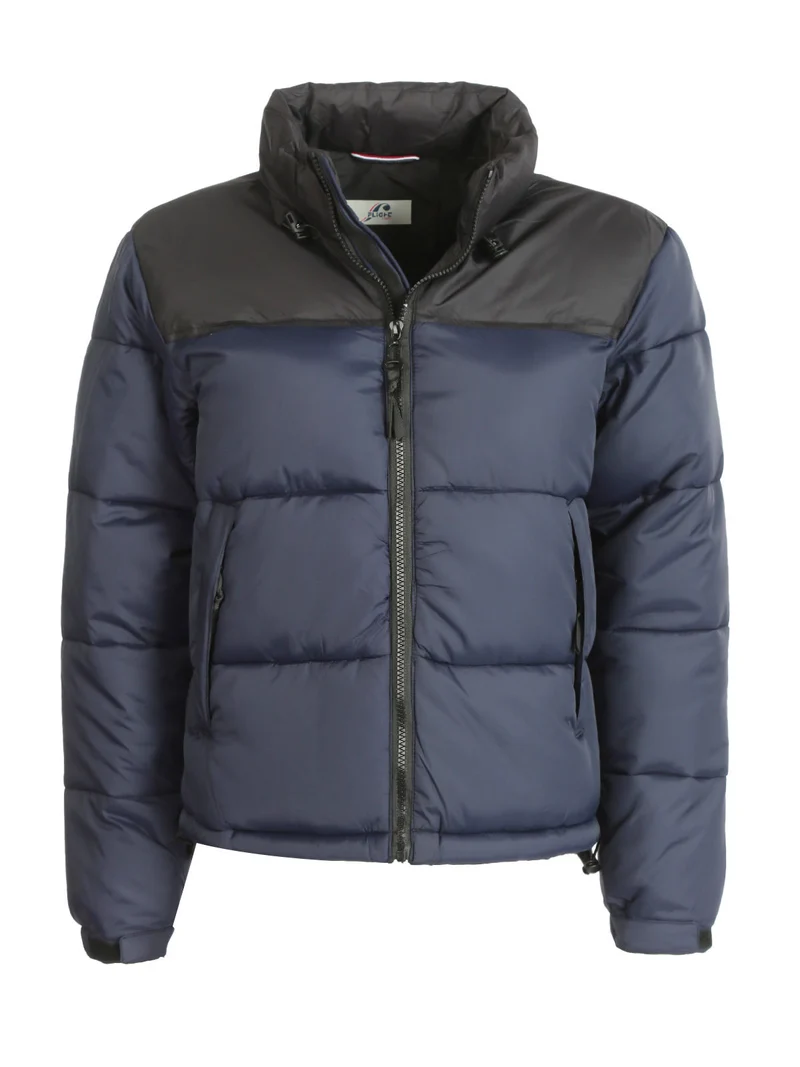 Giubbotto donna bicolor imbottito - blu scuro