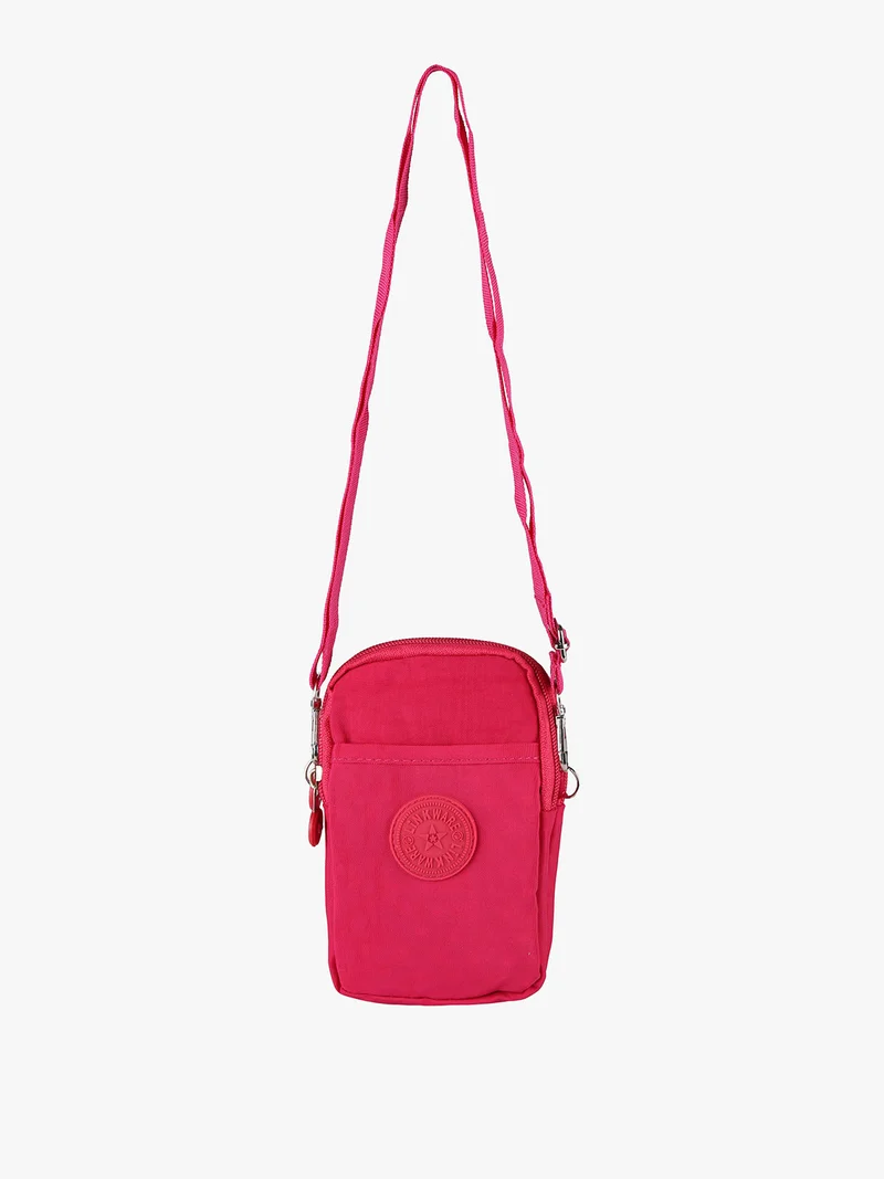Mini borsello da donna a tracolla in nylon - fucsia