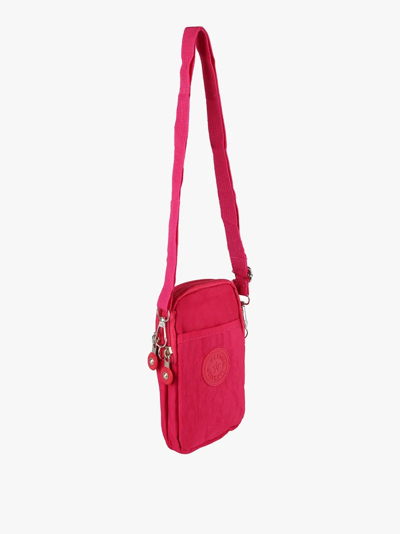Mini borsello da donna a tracolla in nylon - fucsia