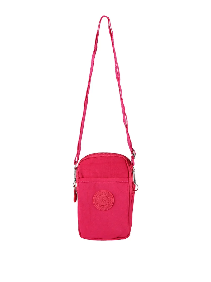 Mini borsello da donna a tracolla in nylon - fucsia