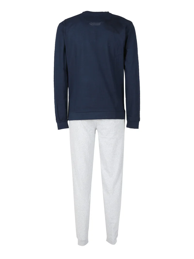 Pigiama lungo uomo con scritta - blu scuro