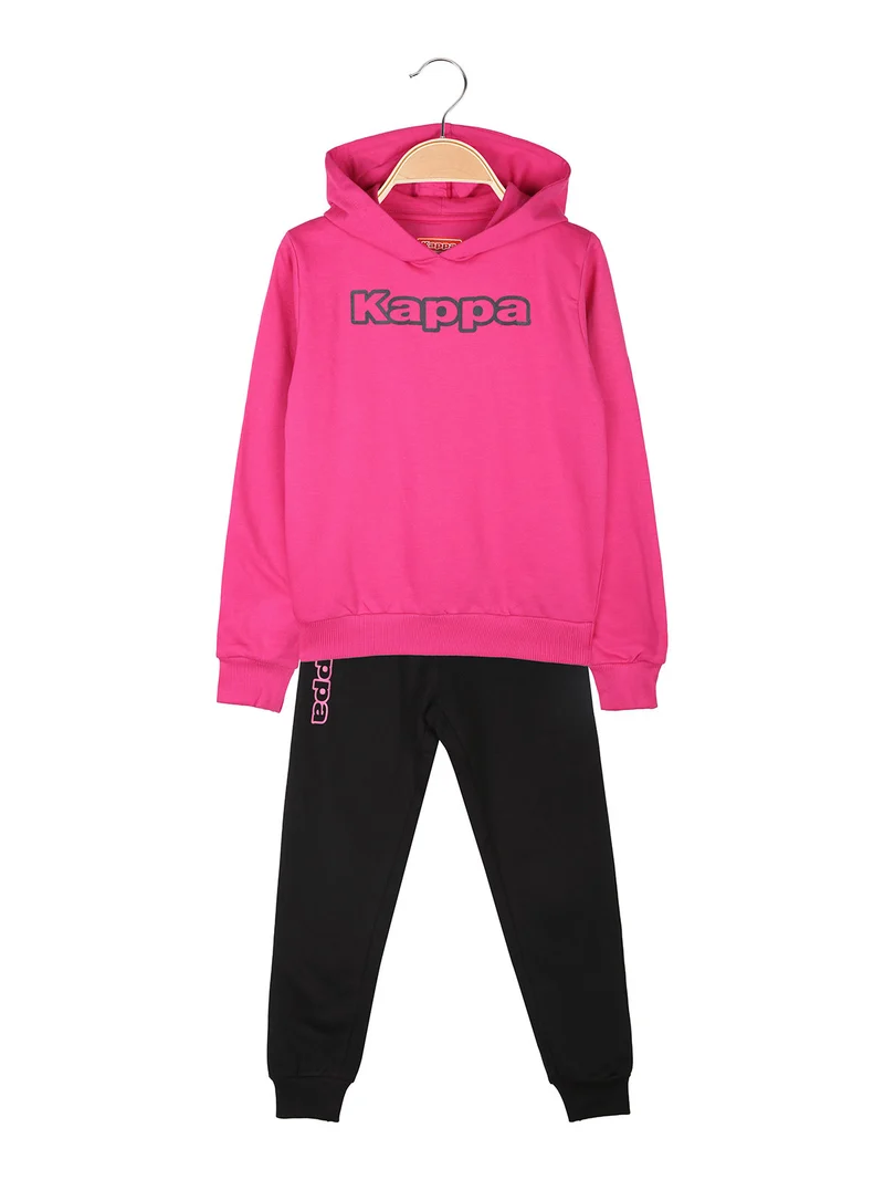 Completo da bambina 2 pezzi con cappuccio - fucsia
