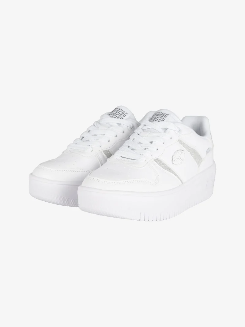 Sneakers basse donna con platform - bianco