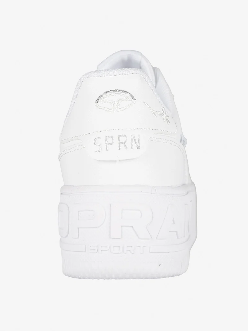 Sneakers basse donna con platform - bianco