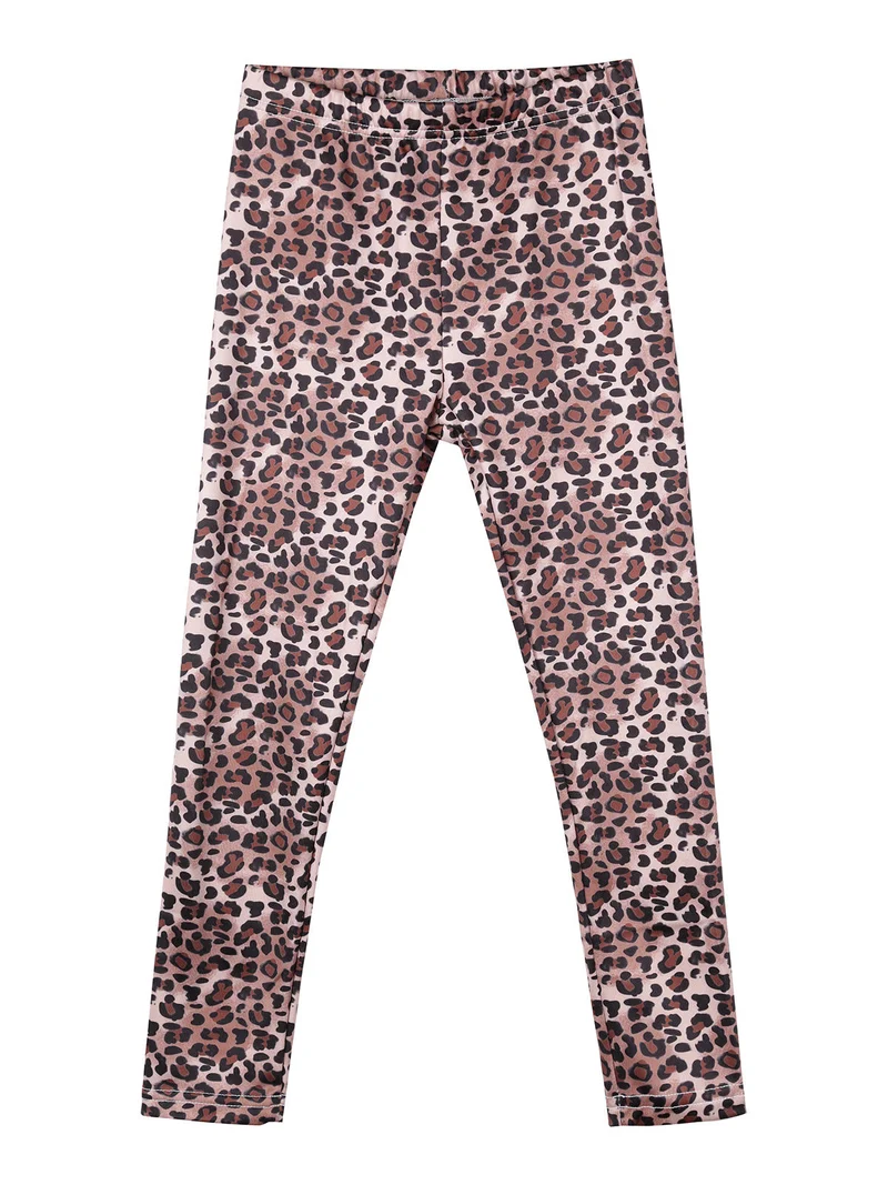 Completo 2 pezzi da bambina con maglietta e leggings maculati - fucsia