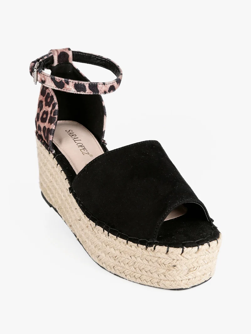 Sandali donna zeppa - nero