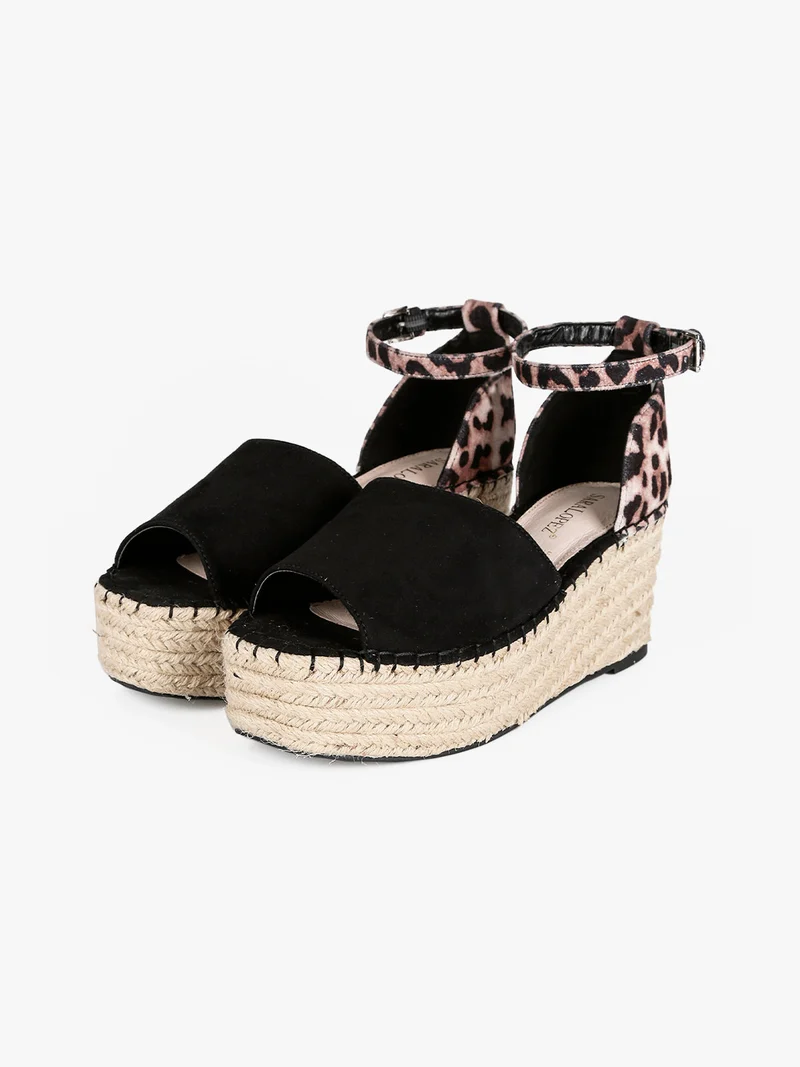 Sandali donna zeppa - nero