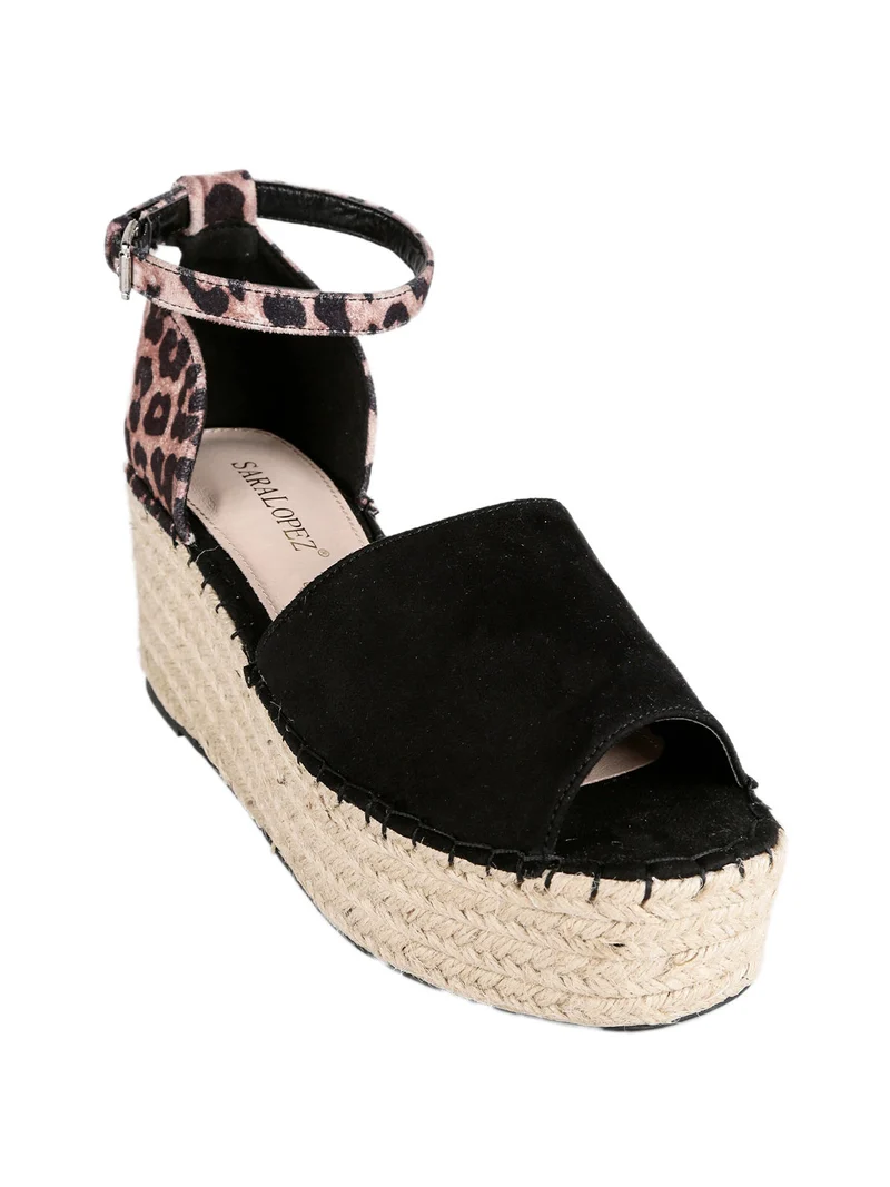 Sandali donna zeppa - nero