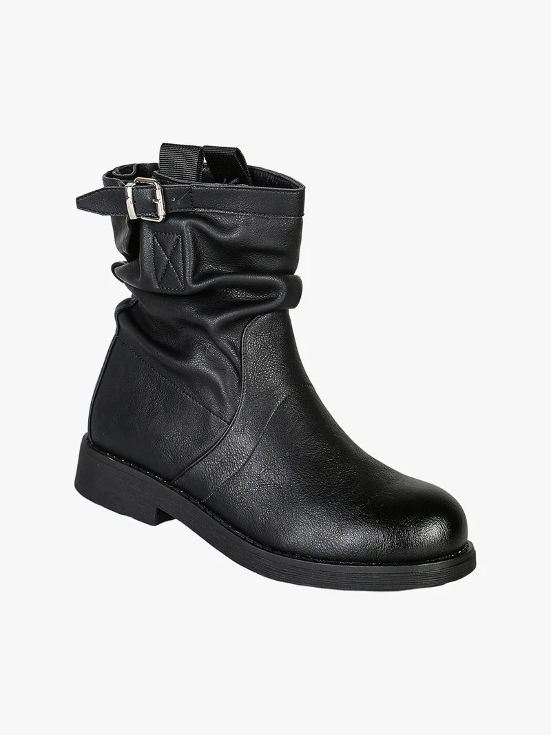 Stivaletti slouchy da donna con tacco basso- nero
