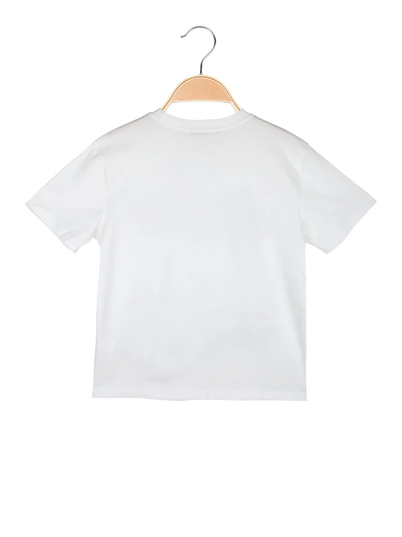 T-shirt da bambino con stampa disegno - bianco