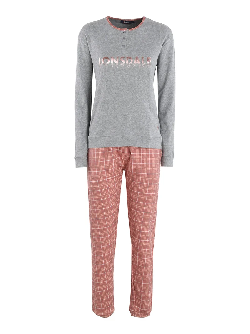 Pigiama lungo da donna in cotone - grigio